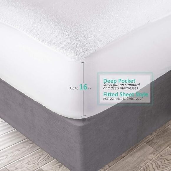 Nestl Waterproof Mattress Protector Hypoallergenic Oeko-Tex Certified Queen NEW - Picture 5 of 6